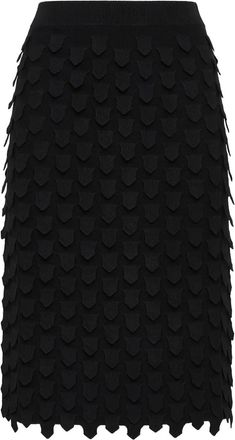 Maliparmi Gonna midi con lavorazione a rilievo - Nero
