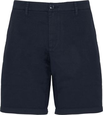 Sun 68 Blauwe Shorts met Omgeslagen Manchetten - Heren - Korte Broeken - Blauw - W33 - Korte Broeken