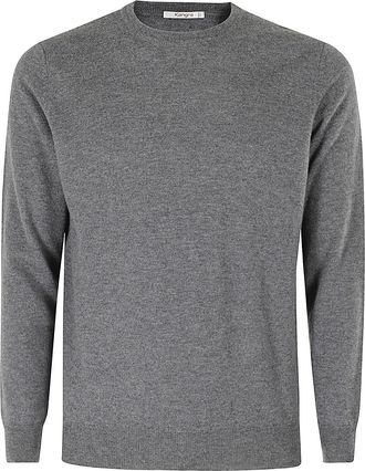 KANGRA Grey Crewneck Merino Wool Sweater