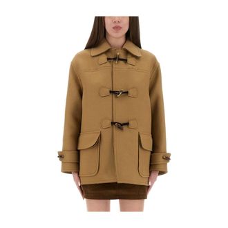 Moschino Single-Breasted Coat - female - Moschino - Single-Breasted Coats - Beige - M - Coats