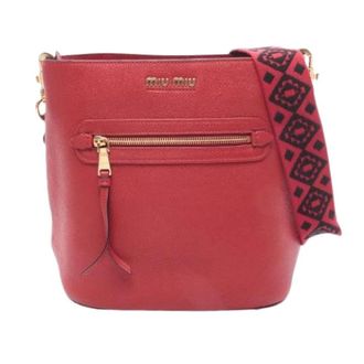 Miu Miu Pre-owned Bucket Bags, female, Red, Size: ONE SIZE Pre-owned Madras Leather Shoulder Bag