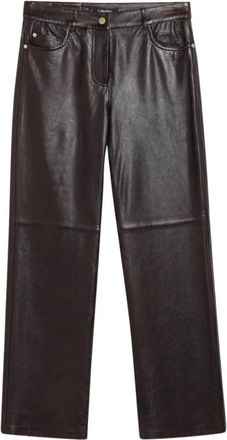 Max Mara Broeken, Dames, Bruin, 2Xs, Leer, Pantalone