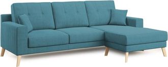 Divani.Store Divani.store - Danish Sof&aacute; Rinconero Moderno Reversible De Tela Suave E Impermeable 237 Cm Azul Claro