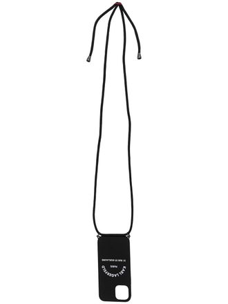 Karl Lagerfeld Rue St-Guillaume iPhone 12/12 Pro neck-strap case - women - Acrylic/Polyurethane/Nylon - One Size - Black