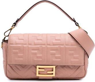 Fendi Pre-owned Fendi Zucca Embossed Leather Baguette Satchel 8BR600 A72V 208 8007