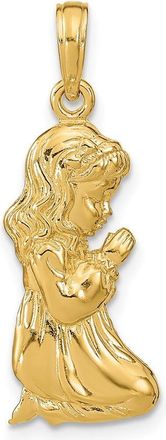 Diamond2Deal 14k Yellow Gold Praying Girl Pendant