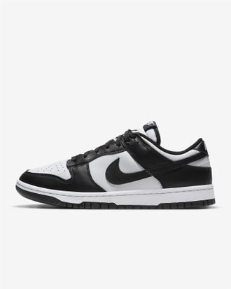 Nike Unisex Dunk Low Retro Trainers White/Black - White & Black Leather - Size UK 8.5