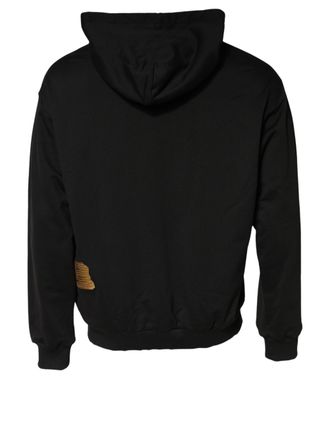 Dolce & Gabbana Logo-Print Cotton Hoodie - Black