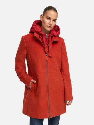 Manisa Wolljacke MANISA, Damen, Gr. 42, mandarine, Web, Obermaterial: 50% Wolle, 50% Polyester. Futter: 100% Polyester, unifarben, normal kniefrei, Rundhals,