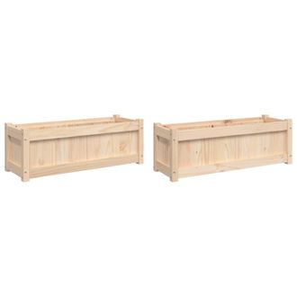 vidaXL Jardineras De Exterior 2 Unidades Madera Maciza De Pino Vidaxl