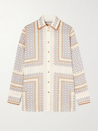 Zimmermann Camicia In Rami&egrave; Stampato - Crema