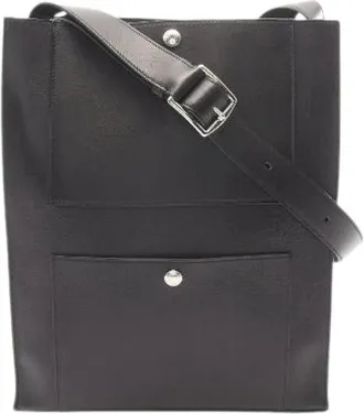 Herm&egrave;s Vintage, unisex, Zwart, ONE Size, Leer, Pre-owned Cab H Cabas Evergrain Shoulder Bag