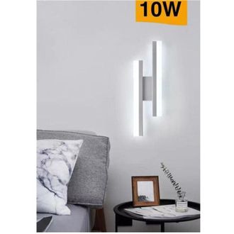 Trade Shop Trade Shop - Applique Parete Moderno 10w Lumetto Abat Jour Bianca Luce 6500k 4000k 3000k E87b
