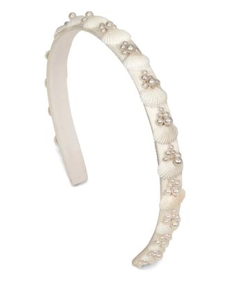 Jennifer Behr Darya haarband - Wit