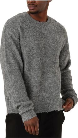 Woodbird Grijze Loop Crew Sweater voor Heren - Heren - Ronde hals truien - Grijs - M - Polyester - Truien & Vesten