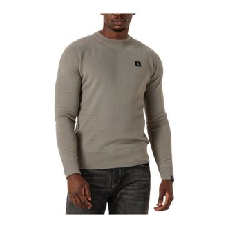 Butcher of Blue Truien & Vesten, Heren, Groen, M, Groene Structuur Crew Sweater