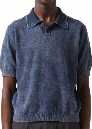 Corridor Rice Stitch Polo In Midnight