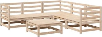 vidaXL Juego De Sof&aacute;s De Jard&iacute;n 6 Piezas Madera Maciza De Pino Vidaxl