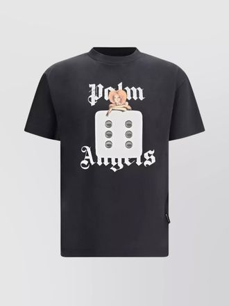 Palm Angels cotton crew neck drop shoulder short sleeve t-shirt