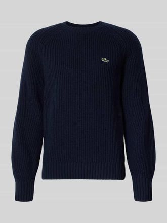 Lacoste Regular Fit Strickpullover aus reiner Wolle in Marine, Gr&ouml;&szlig;e M