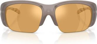 Diesel 62mm Oversize Mirrored Pillow Sunglasses in Milky Matte/dark Grey Mirror at Nordstrom