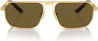 Prada Sunglasses Pra53 S 1 Bk01 T Matte Gold/Dark Brown Men