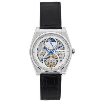 Heritor Daxton Skeleton Watch in Black/white at Nordstrom