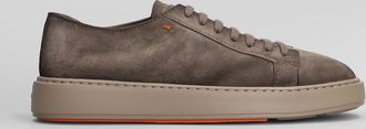 Santoni Godfrey Sneakers In Brown Suede