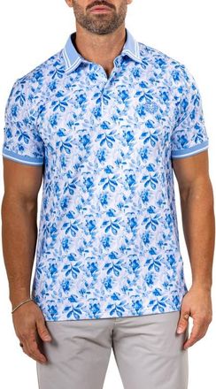 Maceoo Martyr00008 Print Golf Polo in Blue at Nordstrom, Size 4