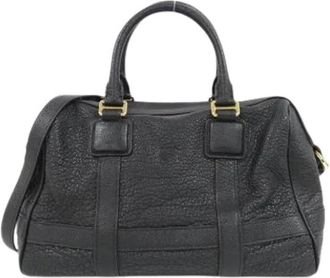 Loewe Pre-owned Handbags, female, Black, Size: ONE SIZE Pre-owned Leather Shoulder Bag