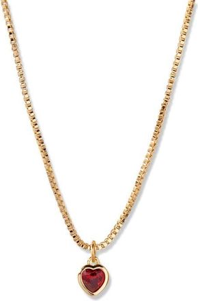 Brook & York Mackenzie Birthstone Heart Pendant Necklace in Gold/January at Nordstrom