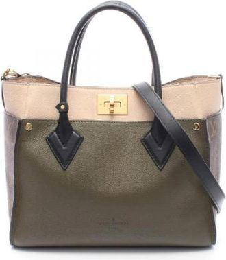 Louis Vuitton Pre-owned On My Side Monogram Leather 2way Handbag - Dames - Vintage Handtas - Groen - ONE Size - Leer - Vintage