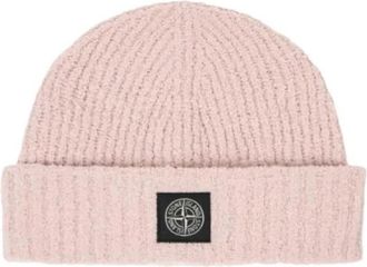 Stone Island Full Rib Cotton Boucl&eacute; Beanie - Heren - Hoeden - Roze - ONE Size - Katoen - Accessoires