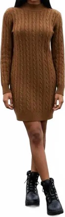 Jessica Howard Mockneck Long Sleeve Mini Dress In Brown