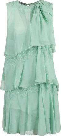 Alberta Ferretti Multicolor Jurk voor Stijlvolle Look - Dames - Casual kleedjes - Groen - M - Kleedjes