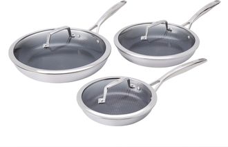 J.A. Henckels International Paradigm Ceramic 6-pc Stainless Steel Dual Performance Fry Pan Set