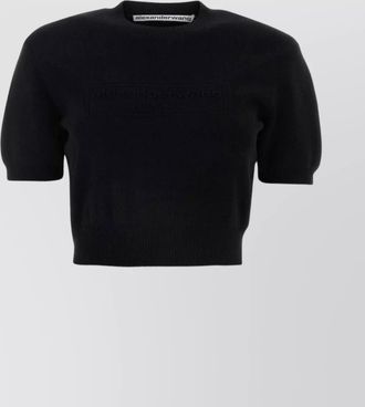 Alexander Wang stretch crew neck sweater cropped length