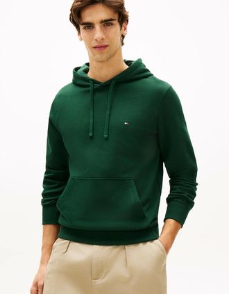 Tommy Hilfiger Mens Tommy Hilfiger Essential Terry Mens Hoodie - Nocturnal Green - Size: 38