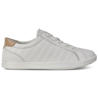 Ecco Ecco Leisure 205033 Leather Womens Low Top Trainers - White Powder - Size:UK 5-5.5