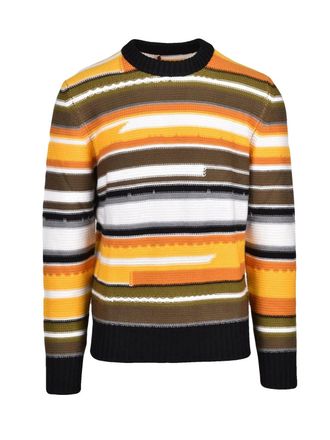 KANGRA Crew Neck Sweater With Vibrant M&eacute;lange Stripes