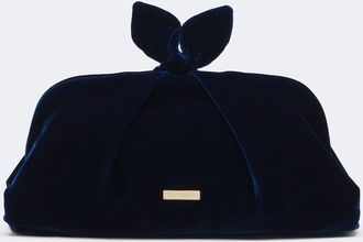Aquazzura Bow Tie velvet clutch