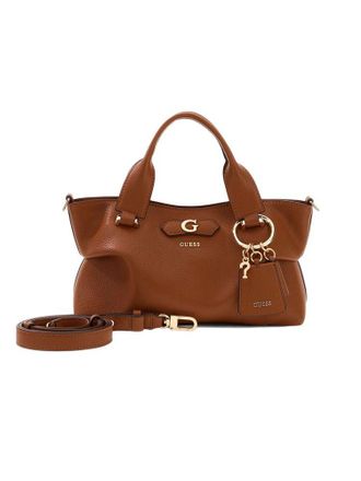 Guess Pebbled Polyurethane Shoulder Bag - Brown