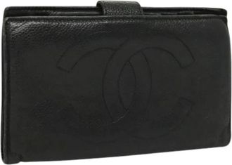 Chanel Pre-owned Wallets, female, Black, Size: ONE SIZE Pre-owned Vintage CC Bifold Wallet