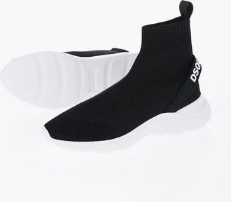 Dsquared2 Pull On Socks FLY High Top Sneakers with Embossed Logo size 39