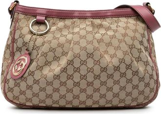 Gucci Pre-owned Cross Body Bags, female, Brown, Size: ONE SIZE Pre-owned GG Canvas Sukey Crossbody