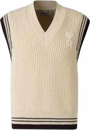 Ami Ribbed V-Neck Knit Vest
