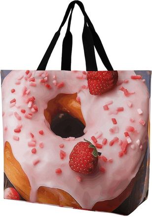 Generic Strawberry Donut Shoulder Bag Durable Carry Bag Handle Shoulder Bags For Casual Camping Travel