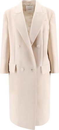 Hev&ograve; Jas met dubbele rij knopen - Beige