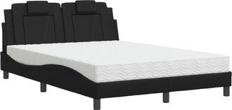 vidaXL Vidaxl - Cama Con Colch&oacute;n Cuero Sint&eacute;tico Negro 140x190 Cm