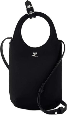Courr&egrave;ges Slim Satijnen Tas - Dames - Handtassen - Zwart - ONE Size - Satijn - Tassen